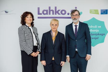 direktorica Andragoškega centra Slovenije dr. Nataša Potočnik, predsednica Republike Slovenije Nataša Pirc Musar, minister za vzgojo in izobraževanje dr. Darjo Felda _foto Rok Mlinar